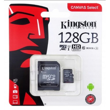 Карта памяти с адаптером Micro SD Kingston 128GB