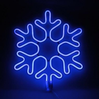 Снежинка голубая светодиодная 40см