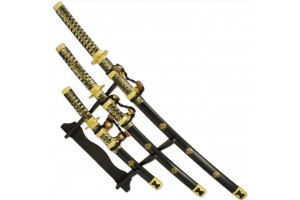 Самурайский меч Золотой самурай набор 3 в 1